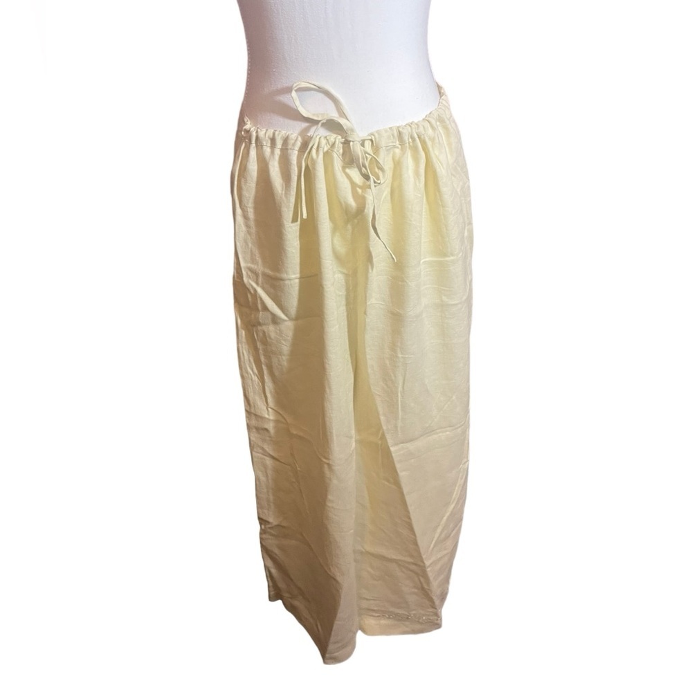 Jackpot by Carli Gry 100 linen maxi skirt with sweet floral embroidery o…